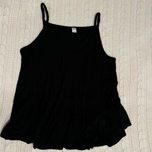 Old Navy ribbed flowy luxe adjustable straps black tank top - size L